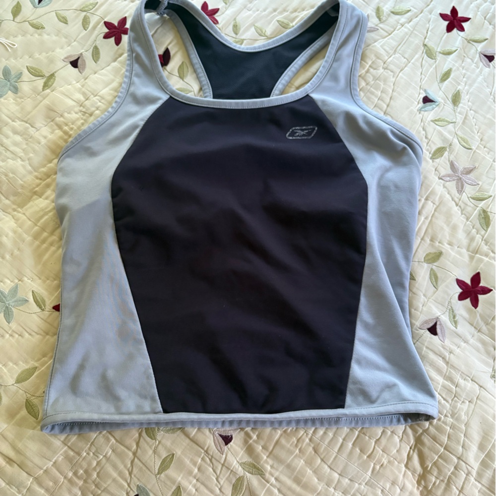 Racerback Athletic Tank Top - Light Grey & Black